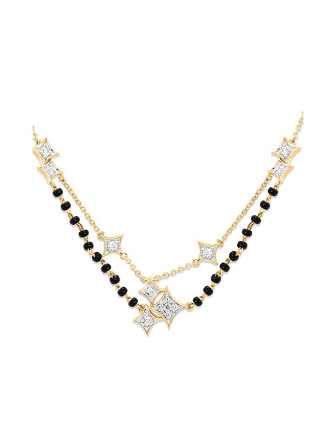 Buy Diamond Mangalsutra CZ and AD Diamond Gold Plated Mangalsutra Earrings  Black Beaded Mangalsutra Diamond Mangalsutra Replica Online in India - Etsy