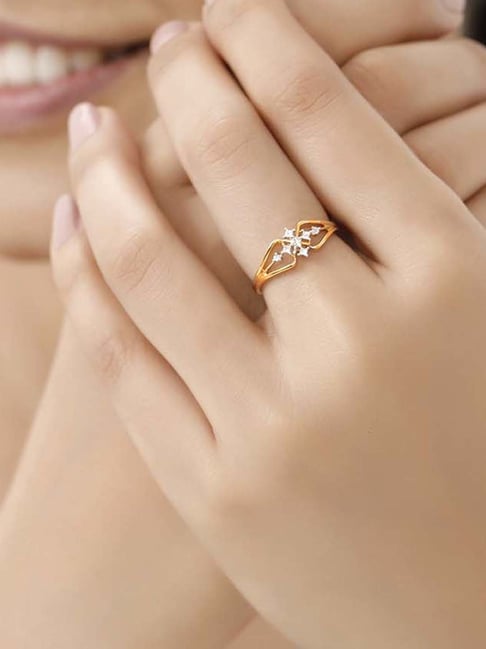 Mia by Tanishq 14 Karat Yellow Gold Connected Hearts Diamond Ring 14kt  Yellow Gold ring Price in India - Buy Mia by Tanishq 14 Karat Yellow Gold  Connected Hearts Diamond Ring 14kt
