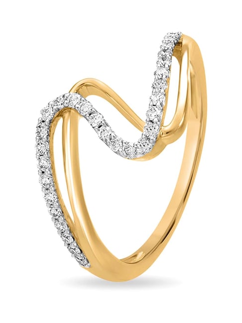 Buy Mia by Tanishq 18k Gold & Diamond Curved Ring for Women Online At ...