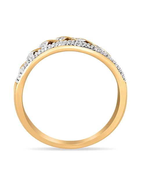 14Kt Gold & Natural Diamond Couple Band Ring (2.50gm, 0.11ct) – Diamtrendz