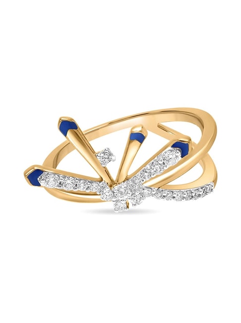 Goldsmiths 9ct Yellow Gold 0.10ct Twist Style Diamond Ring RA3608DS9KYWFY20  | Goldsmiths