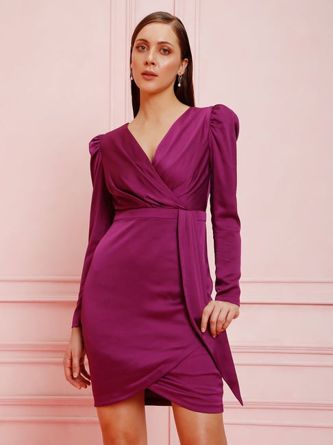 Vero Moda Purple Regular Fit A Line Dress Price in India