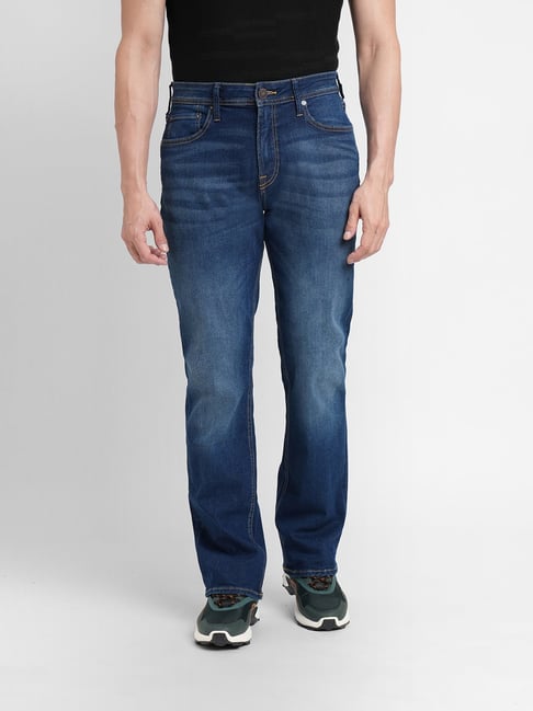 Jack Jones Blue Bootcut Low Rise Jeans