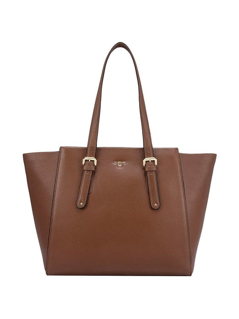 Da Milano Brown Solid Medium Shoulder Bag