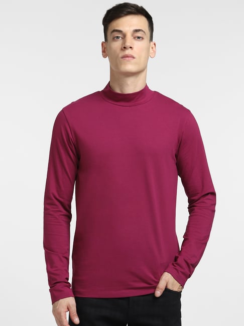 Jack & Jones Maroon Crew T-Shirt