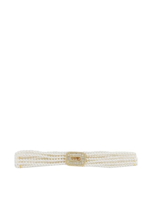 Kazo White Embellished Belt for Women