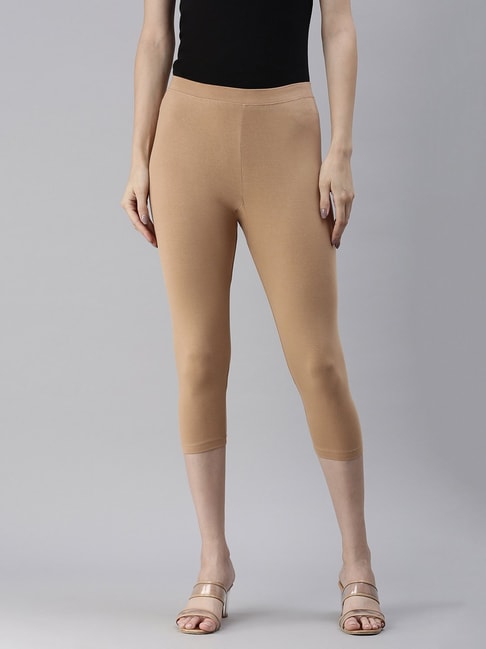 Frenchtrendz | Buy Frenchtrendz Cotton Spandex Beige Ankle Leggings Online  India