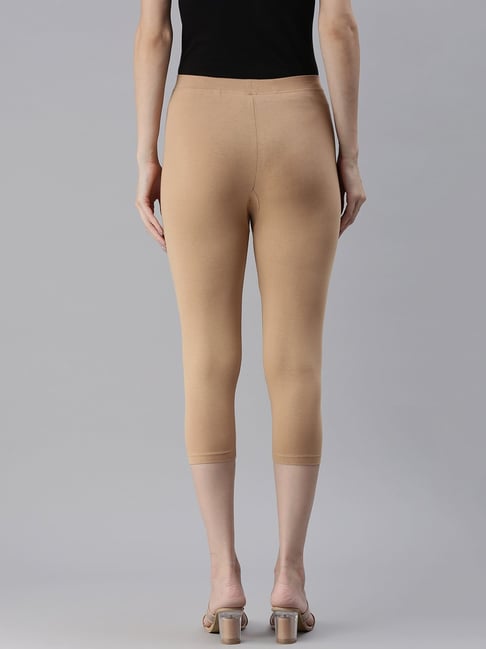 Buy Kryptic Light Brown Mid Rise Soild Crop Length Leggings for Women s Online Tata CLiQ