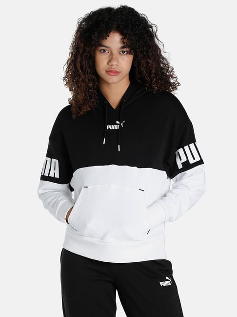 Black and shop white puma hoodie