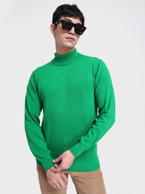 Buy Bewakoof Green High Neck Sweater for Men's Online Tata CLiQ