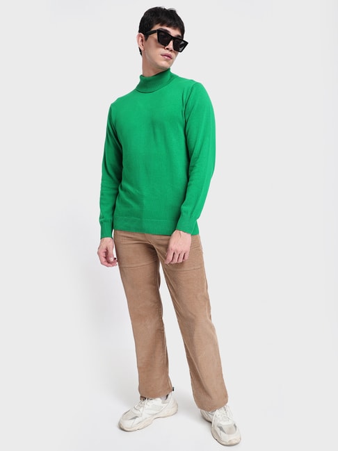 Buy Bewakoof Green High Neck Sweater for Men's Online @ Tata CLiQ