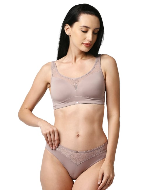 Women Light Padded Full Coverage Non Wired Cotton Bra and Panty