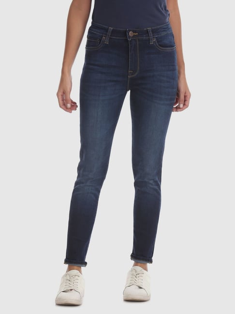 Aeropostale Blue Cotton High Rise Jeans