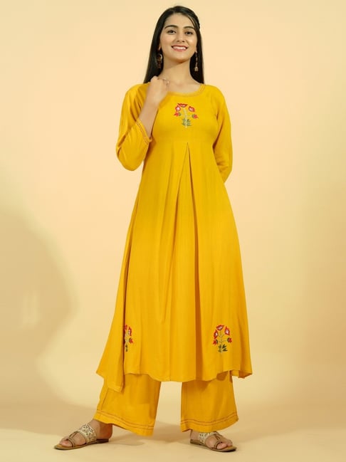 Kipek Mustard Kurta Palazzo Set Price in India