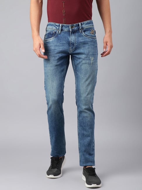 Buy Beverly Hills Polo Club Blue Skinny Fit Heavily Washed Jeans