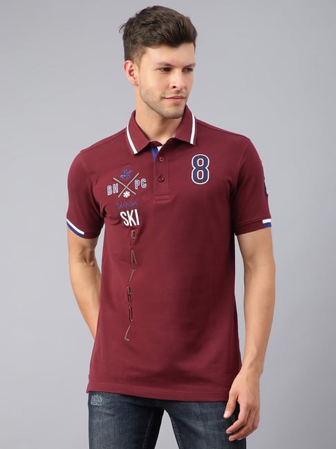 Beverly Hills Polo Club Maroon Polo T-Shirt