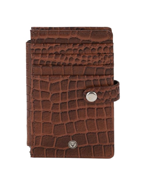 Allen Solly Brown Textured Card Holder