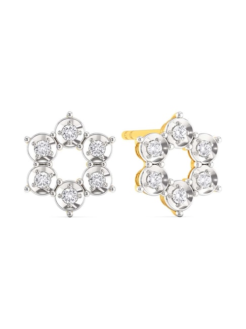 075 Carat 7 Stone Flower Diamond Earring In 18K White Gold  Fascinating  Diamonds