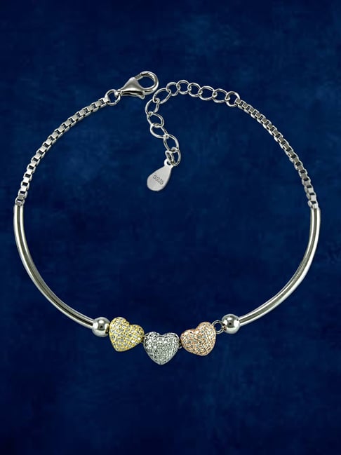 1pc Romantic Cubic Zirconia Heart Shape Pendant Bracelet For Women,  Fashionable Jewelry Gift | SHEIN