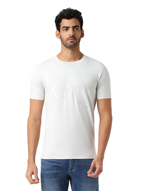 Calvin Klein Jeans Cirrus Grey Logo Slim Fit T-Shirt