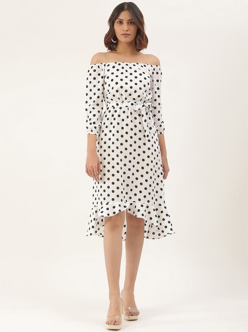 BRINNS White Printed High-Low Dress Price in India