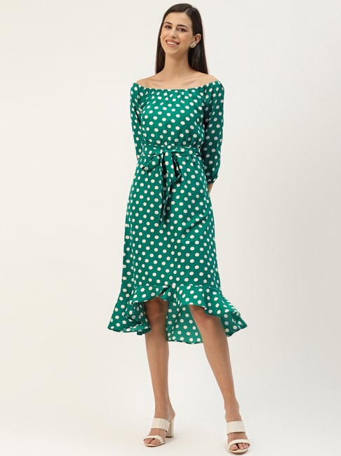 BRINNS Green Printed High-Low Dress Price in India