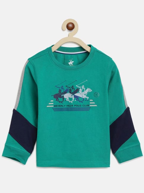 Buy Beverly Hills Polo Club Kids Blue Cotton Printed T-Shirt for