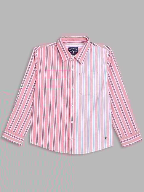 Blue Giraffe Kids Multicolor Cotton Striped Full Sleeves Shirt-picture-30