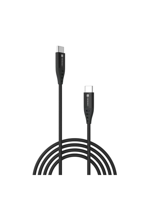 Portronics Konnect C1 20W PD Type C to Type C Data & Charging Cable with 1M Cable (Black)
