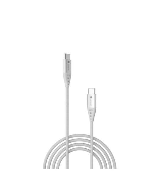 Portronics Konnect C1 20W PD Type C to Type C Data & Charging Cable,1M Length (White)
