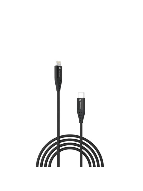 Portronics Konnect L1 20W Type C to 8 Pin Quick Charging Cable 1 M Length (Black)