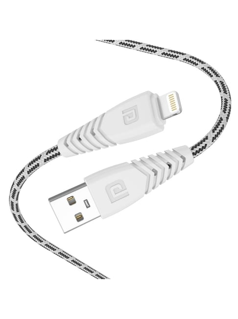 Portronics Konnect Spydr 8 Pin Cable 2M Length (White)
