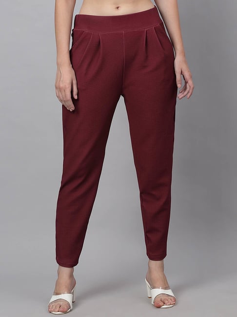 Buy Tokyo Talkies Maroon Solid Flared Trouser for Women Online at Rs416   Ketch