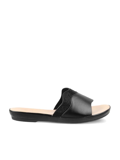 Tresmode Women's Black Casual Sandals