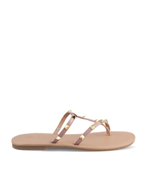 Tresmode Women's Pink Toe Ring Sandals