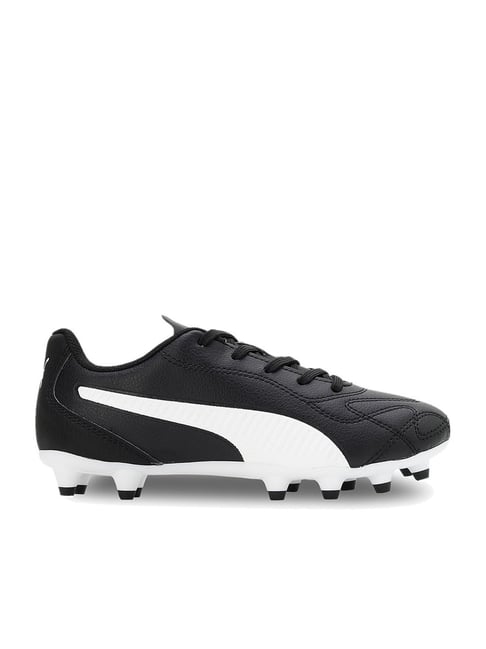 Puma Kids Monarch II FG/AG Jr Black & White Football Shoes