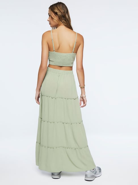 Ambrosio Dark Sage Green HighLow Maxi Skirt  High low maxi skirt  Fashion Maxi skirt