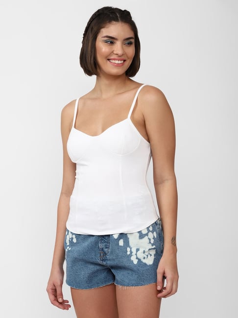 Buy Forever 21 White Regular Fit Top for Women Online Tata CLiQ