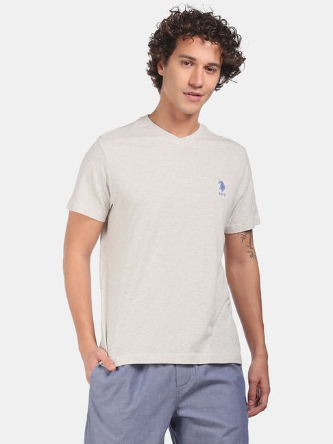 U S Polo Assn U.S. Polo Assn. Grey Melange V-Neck T-Shirt