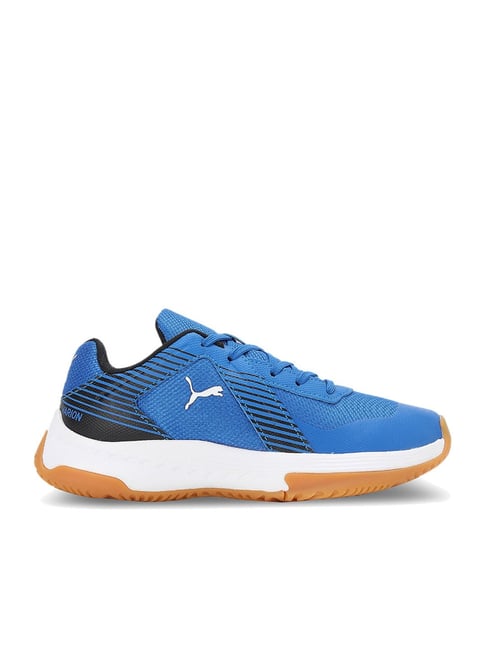 Puma Kids Varion Jr Royal Blue & White Indoor Court Shoes