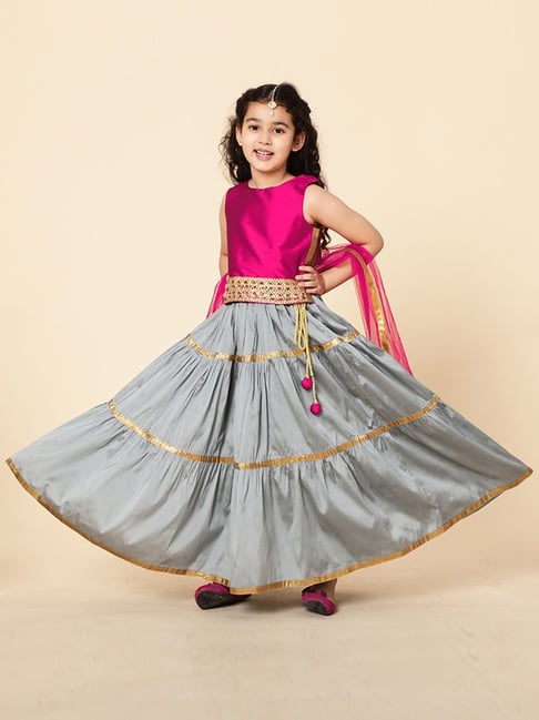 Buy Pink & Maroon Ethnic Wear Sets for Girls by Kinder Kids Online |  Ajio.com