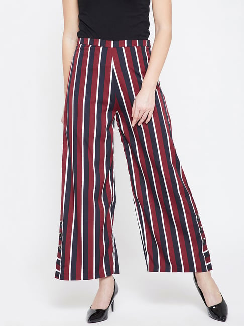 Maroon and white hot sale striped pants