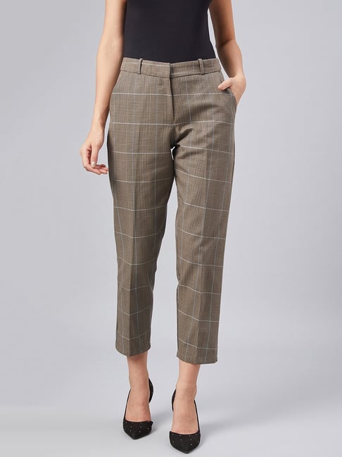 Check Flannel Trousers - Trousers - Damart.co.uk