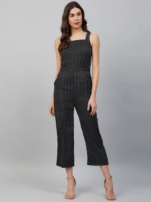 Carlton London Black Check Jumpsuit