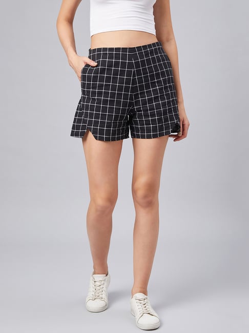 Marie Claire Black Check Shorts