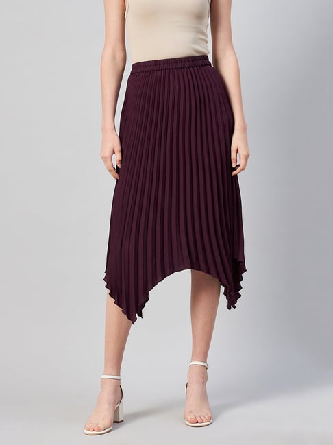 Buy Marie Claire Wine High-Low Midi Skirt for Women's Online