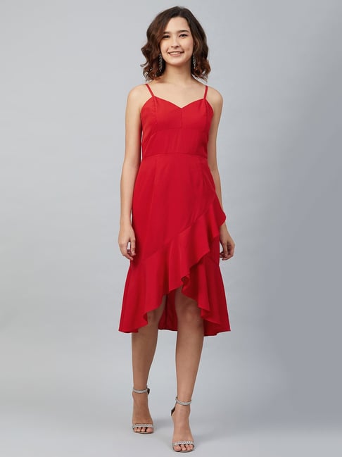 Buy Carlton London Red High-Low Dress for Women's Online Tata CLiQ