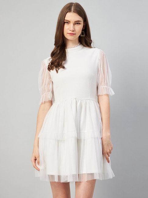 Rare White Fit & Flare Dress Price in India