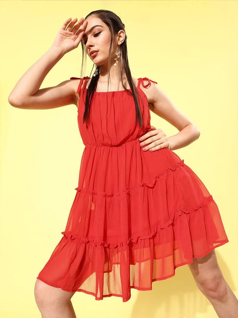 Buy Rare Red A Line Dress for Women's Online Tata CLiQ