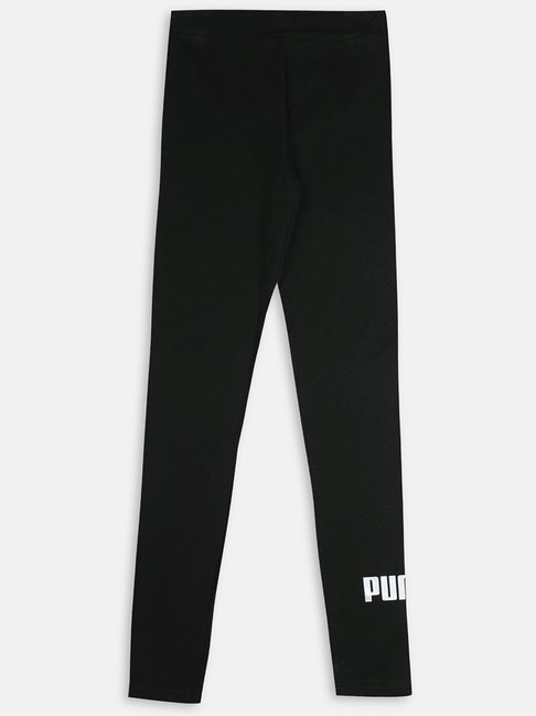 Kids Girls Cotton Leggings Logo Clothing Black Tata Buy G Online CLiQ ESS+ Puma for @